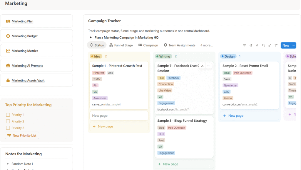 CEO Dashboard Notion Template