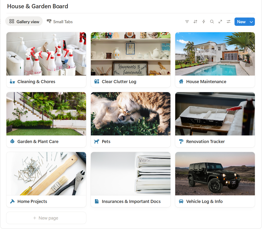 Home & Garden Notion Life Dashboard
