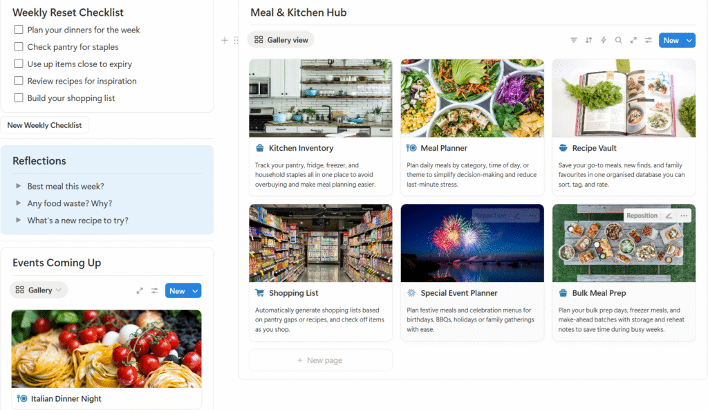 Meal & Pantry Hub Notion Template