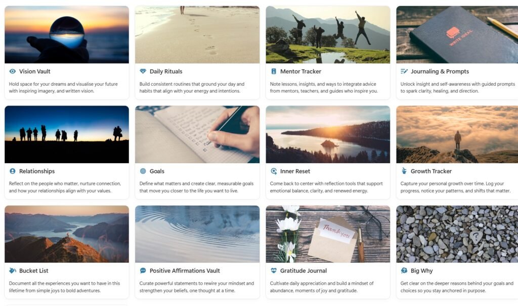Life coaching life reset dashboard notion